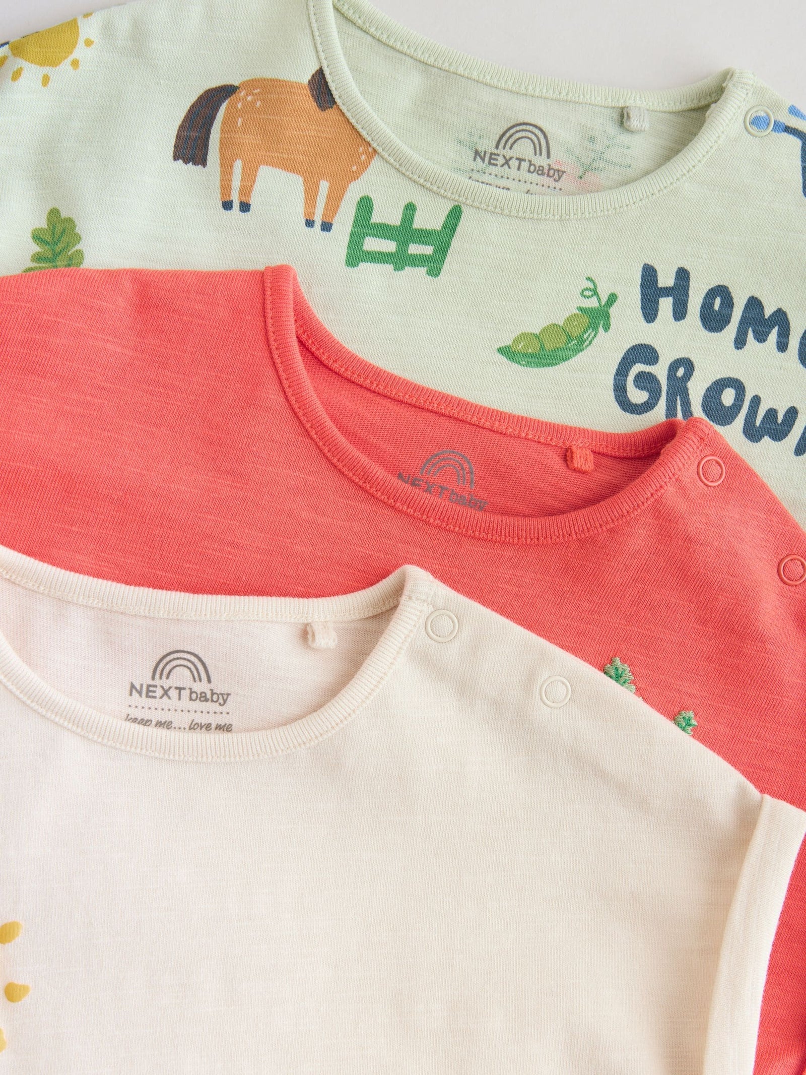 Farmyard Jersey Baby Rompers 3 Pack