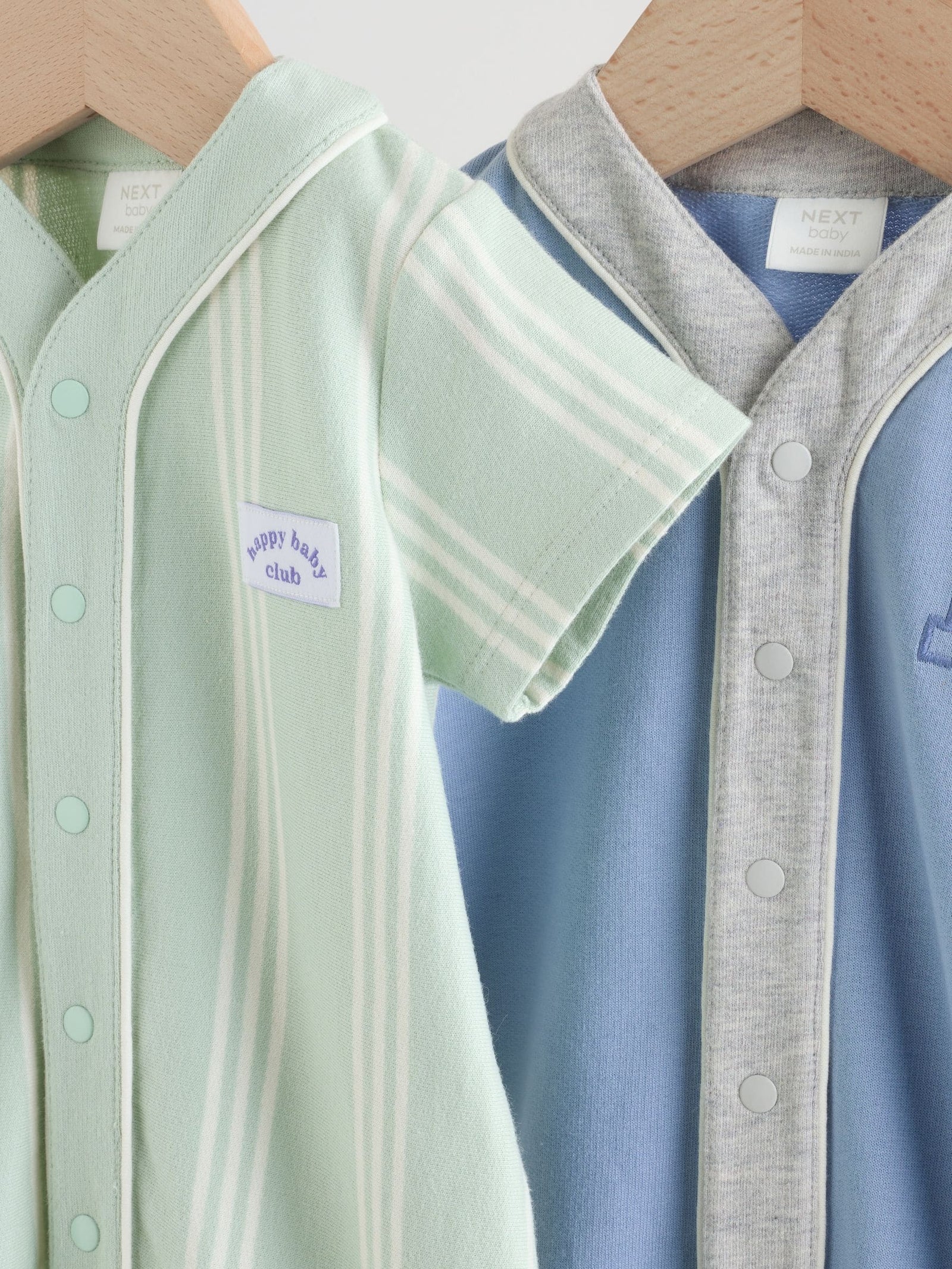 Blue Baby Jersey Rompers 2 Pack
