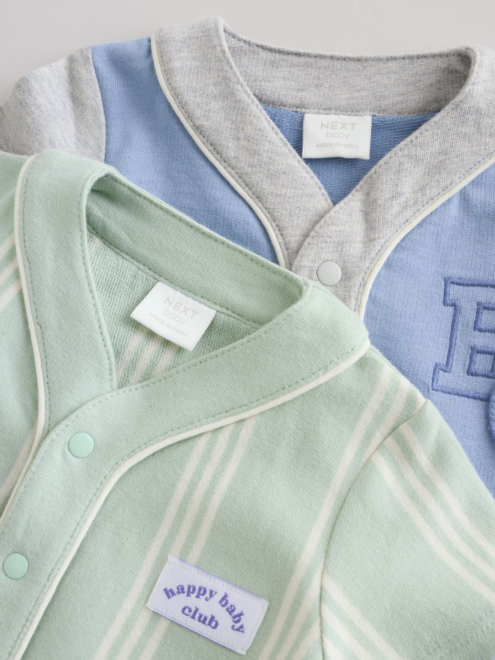 Blue Baby Jersey Rompers 2 Pack