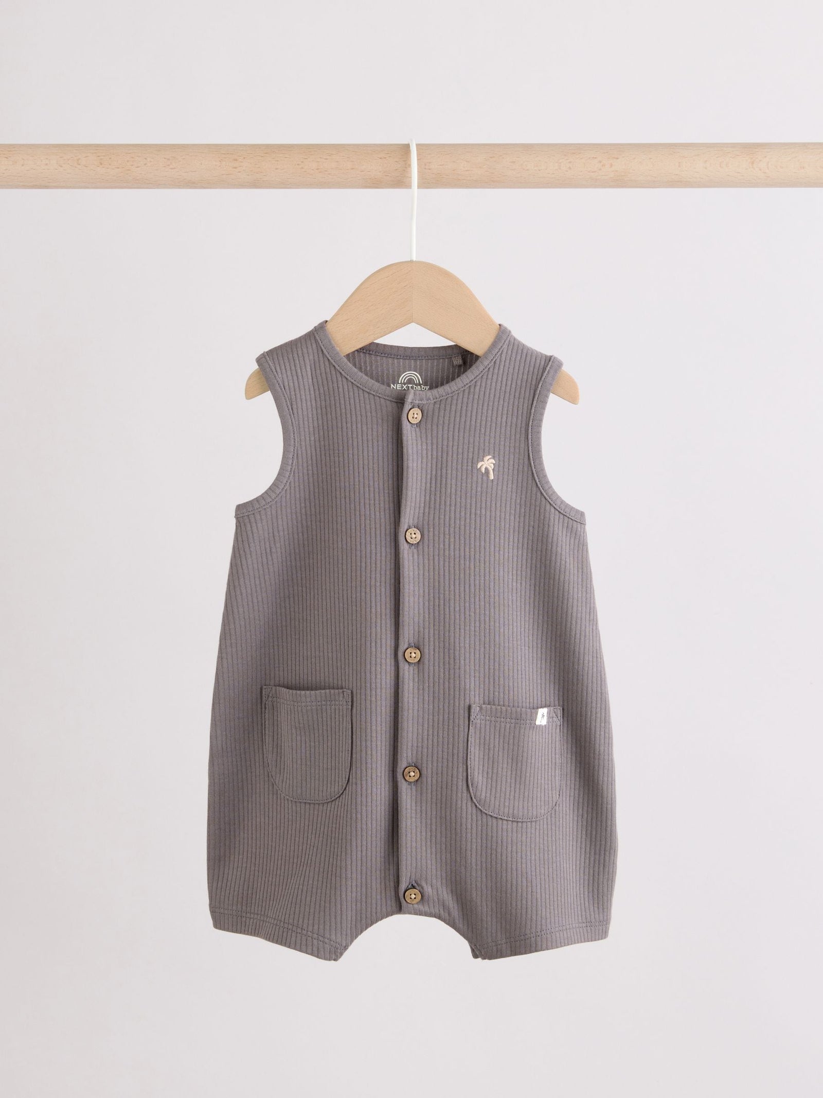 Grey Vest Jersey Baby Romper