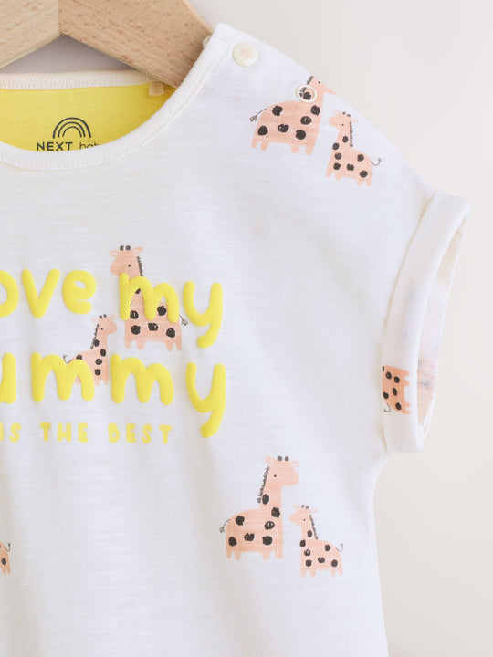 White Printed I Love My Mummy Baby Jersey Romper