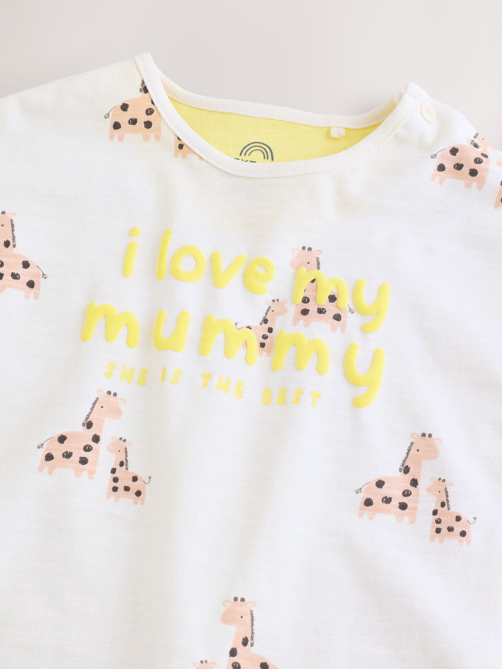 White Printed I Love My Mummy Baby Jersey Romper