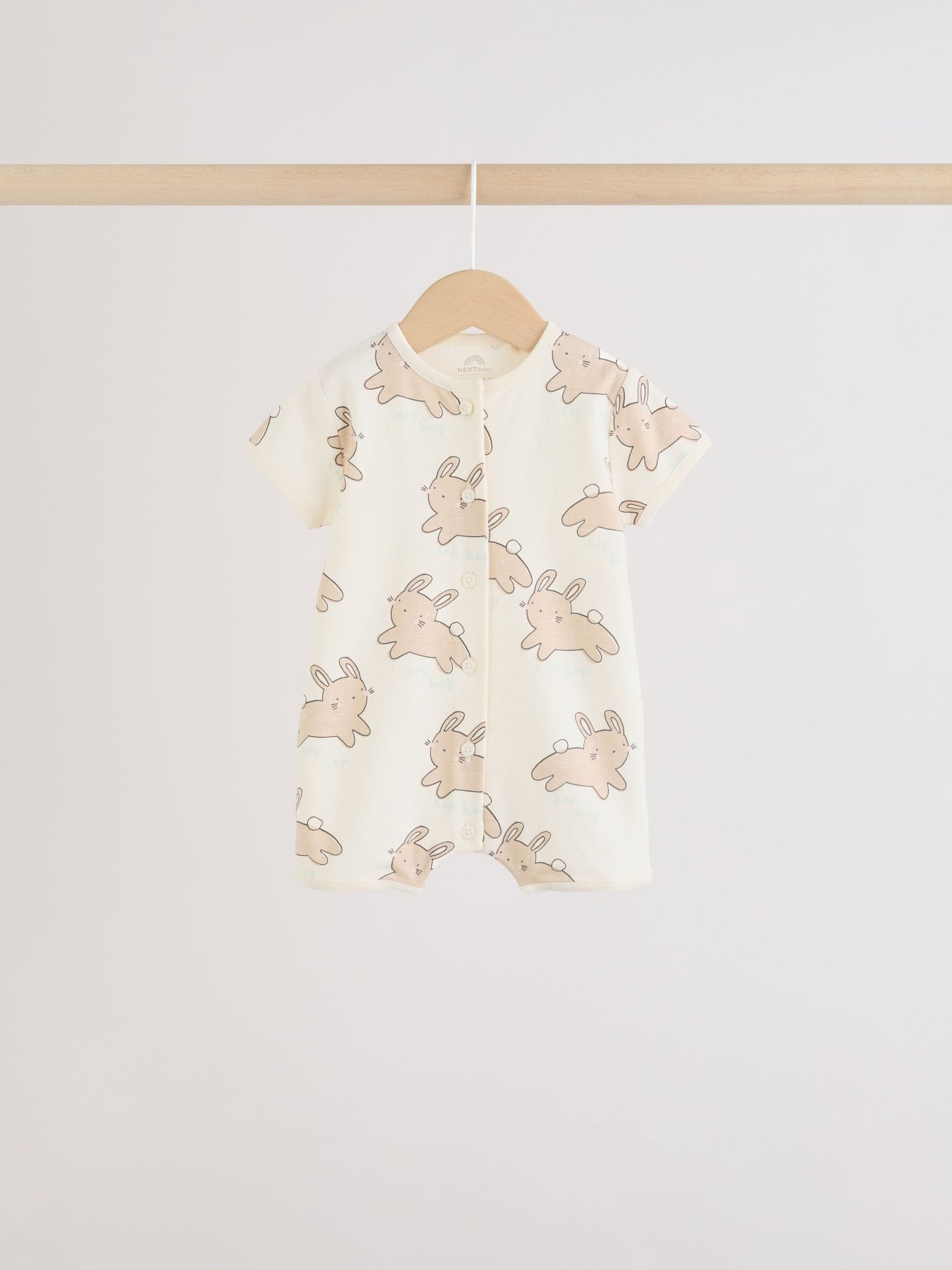Yellow Spring/Character Button Through Baby Jersey Rompers 3 Pack
