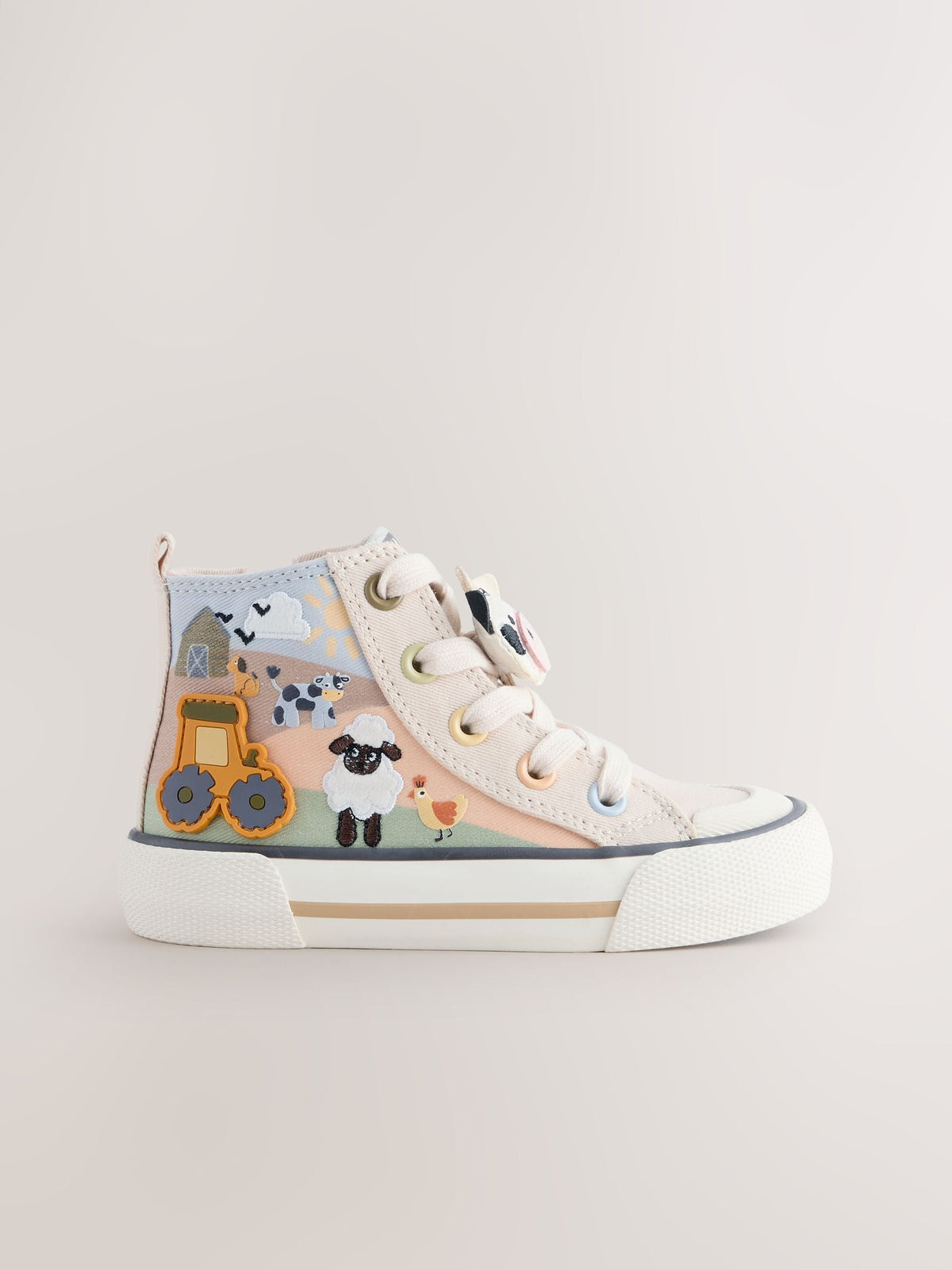 Neutral Farm Standard Fit (F) Zip Fastening Hi Top Trainers