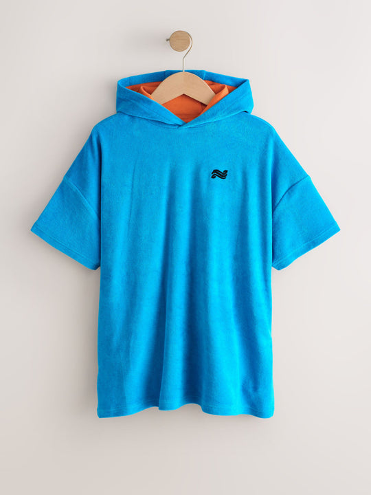 Blue Towelling Poncho (3-16yrs)