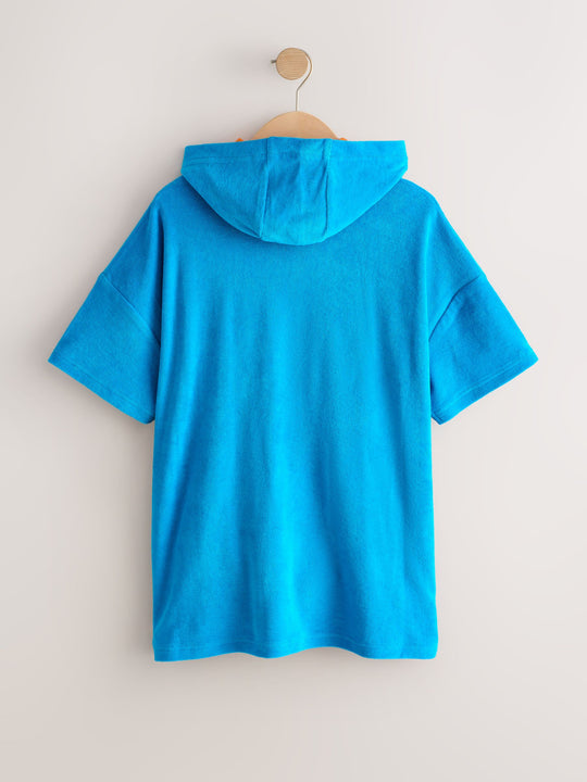 Blue Towelling Poncho (3-16yrs)