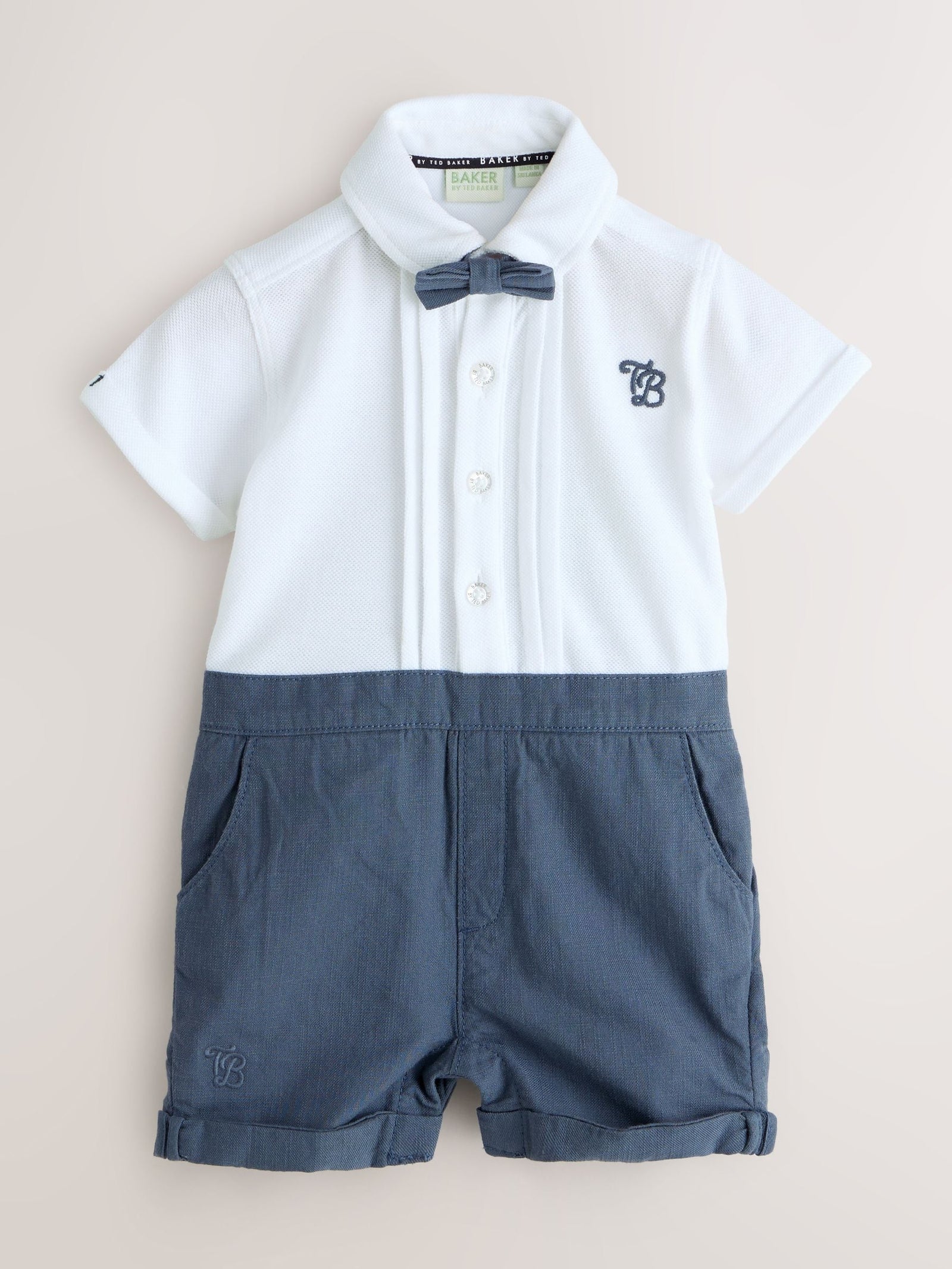 Baker by Ted Baker Blue/Navy Textured Smart Romper