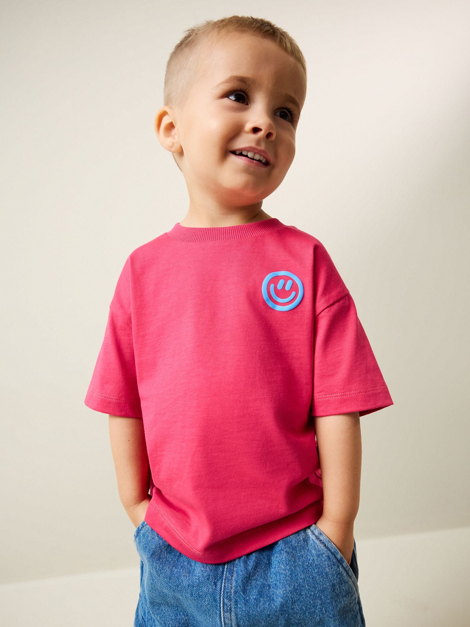 Pink Smile Short Sleeve Small Graphic T-Shirt (3mths-7yrs)