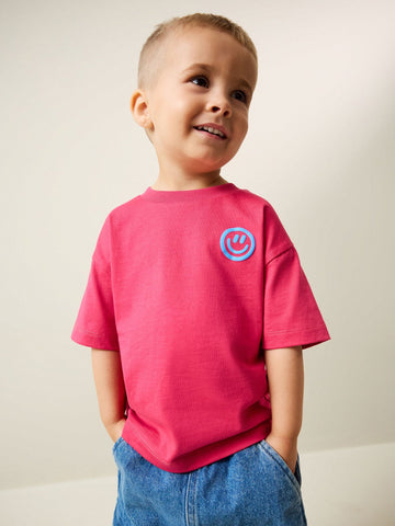 Pink Smile Short Sleeve Small Graphic T-Shirt (3mths-7yrs)