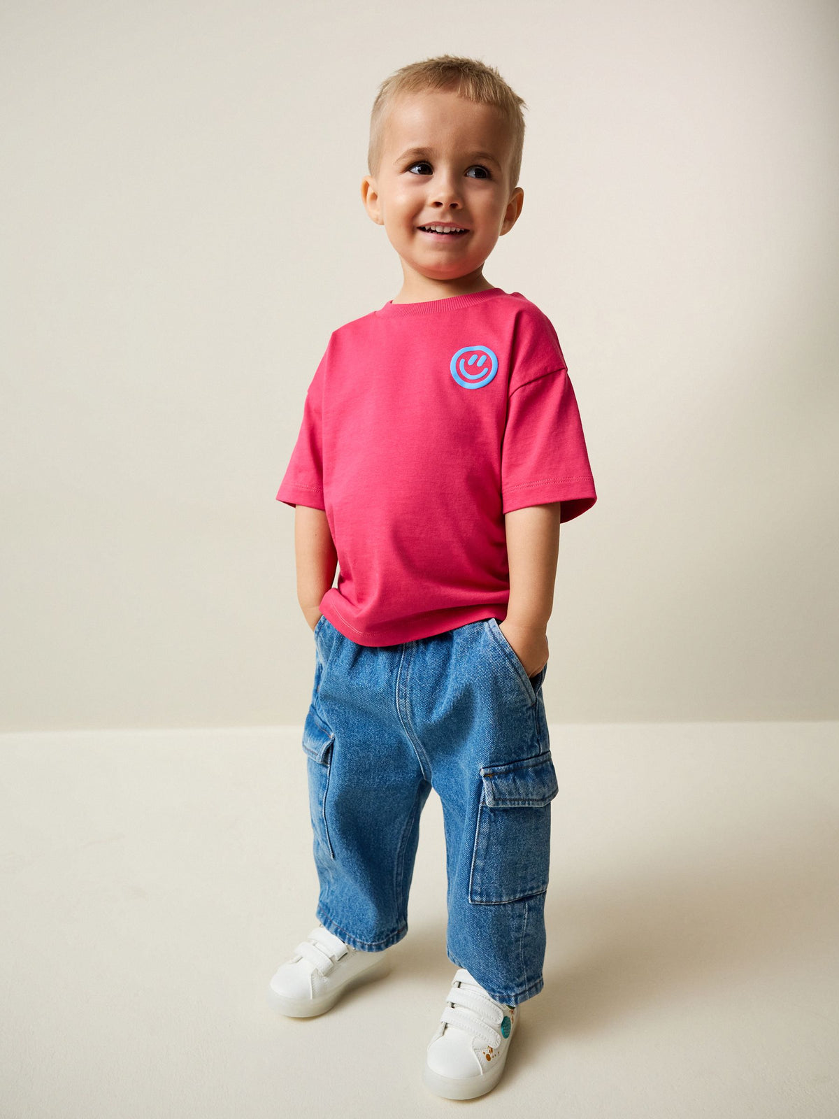 Pink Smile Short Sleeve Small Graphic T-Shirt (3mths-7yrs)