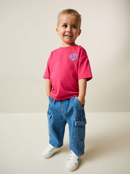 Pink Smile Short Sleeve Small Graphic T-Shirt (3mths-8yrs)