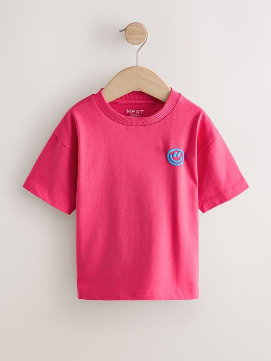 Pink Smile Short Sleeve Small Graphic T-Shirt (3mths-7yrs)