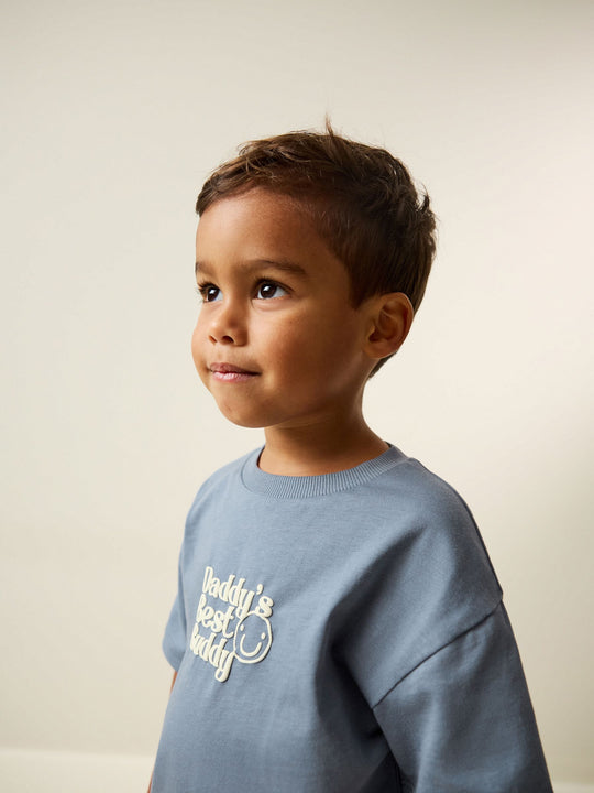 Blue Daddy's Best Buddy Short Sleeve Small Graphic T-Shirt (3mths-8yrs)