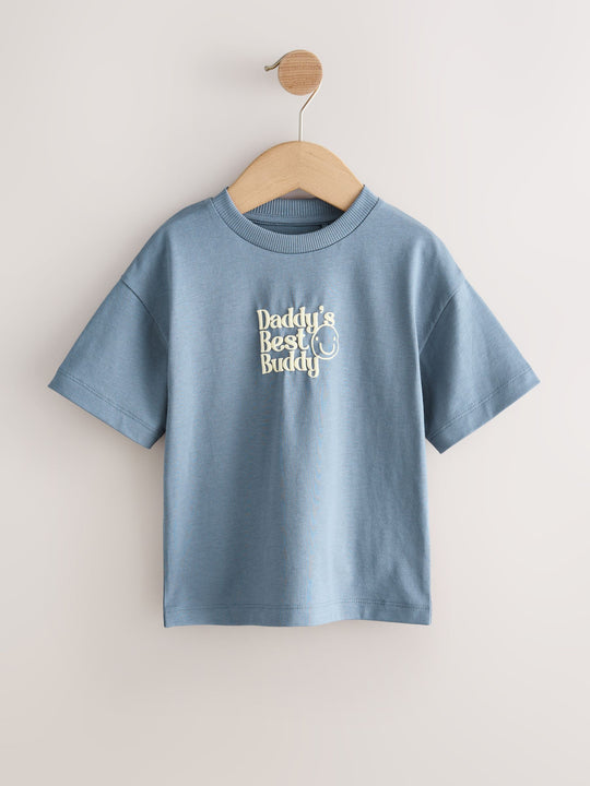 Blue Daddy's Best Buddy Short Sleeve Small Graphic T-Shirt (3mths-8yrs)