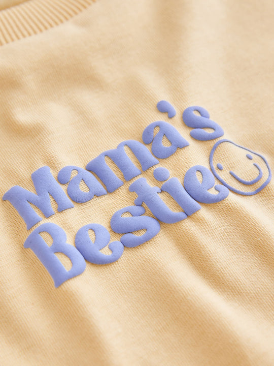 Yellow Mama's Bestie Short Sleeve Small Graphic T-Shirt (3mths-8yrs)
