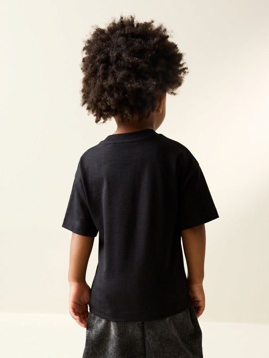 Black Smile Short Sleeve Small Graphic T-Shirt (3mths-8yrs)