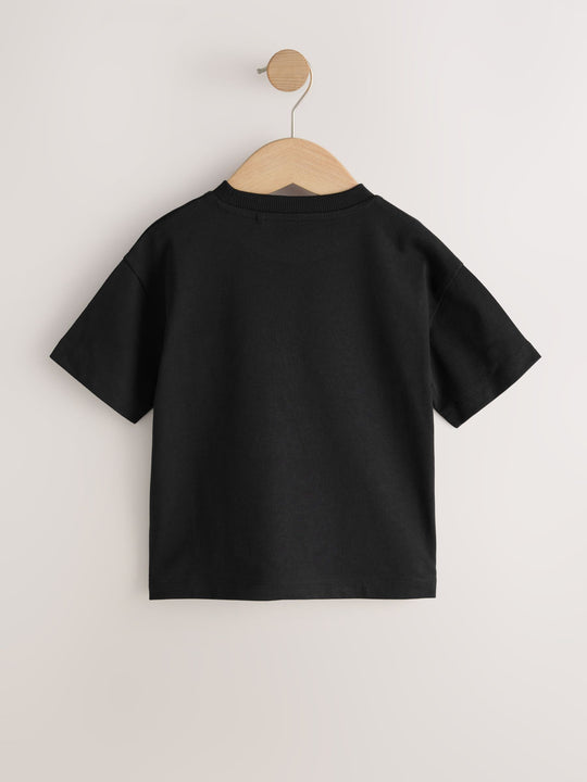 Black Smile Short Sleeve Small Graphic T-Shirt (3mths-8yrs)