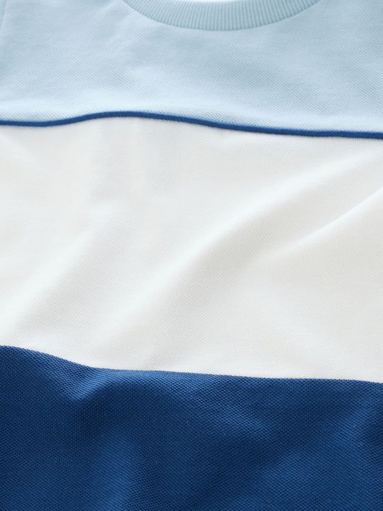 Blue/White/Navy Short Sleeve Colourblock T-Shirt (3mths-7yrs) (3mths-7yrs)