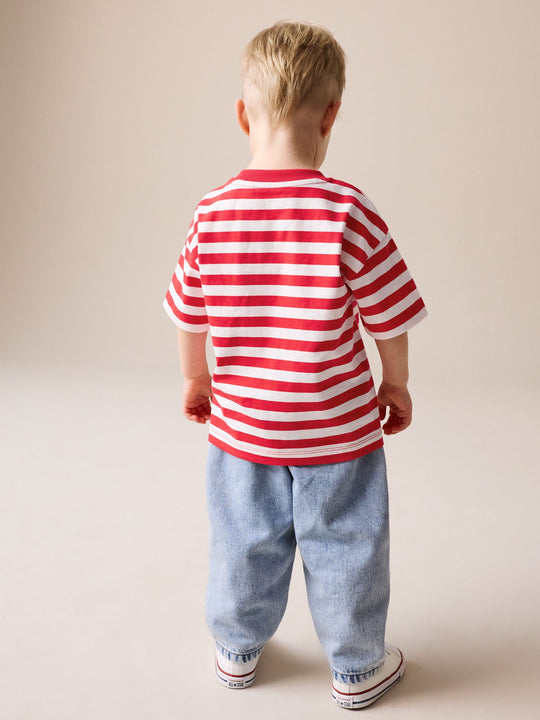 Red/White Short Sleeve Stripe T-Shirt (3mths-7yrs) (3mths-7yrs)