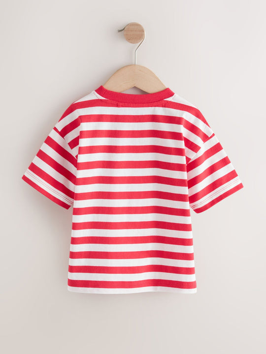 Red/White Short Sleeve Stripe T-Shirt (3mths-7yrs) (3mths-7yrs)