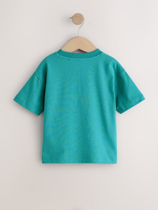 Charcoal/White/Blue/Orange/Green Relaxed Fit Short Sleeve T-Shirts 5 Pack (3mths-7yrs)