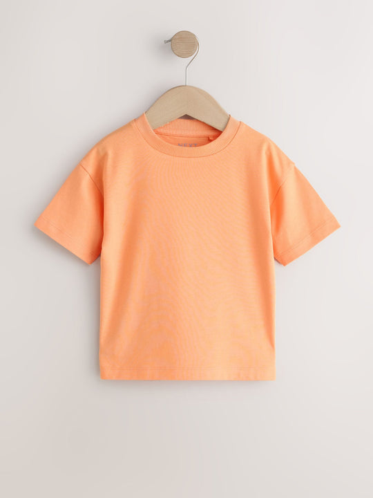 Charcoal/White/Blue/Orange/Green Relaxed Fit Short Sleeve T-Shirts 5 Pack (3mths-7yrs)
