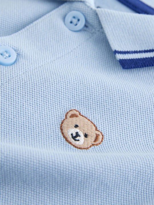Blue Bear Short Sleeve Polo Shirt (3mths-7yrs)