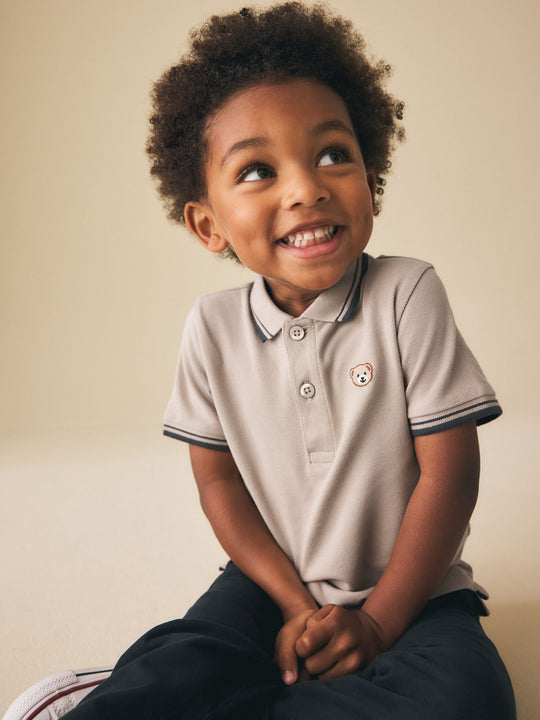 Stone Bear Short Sleeve Polo Shirt (3mths-7yrs)