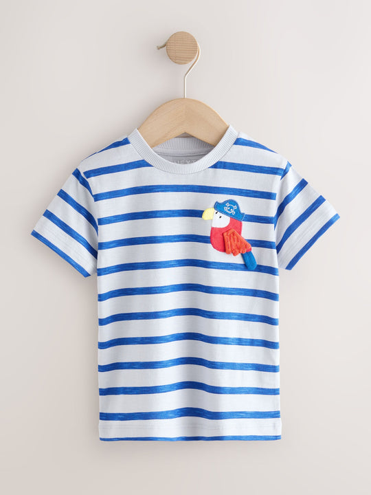 Blue Pirates Short Sleeve Appliqué T-Shirts 3 Pack (3mths-7yrs)