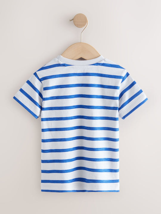 Blue Pirates Short Sleeve Appliqué T-Shirts 3 Pack (3mths-7yrs)