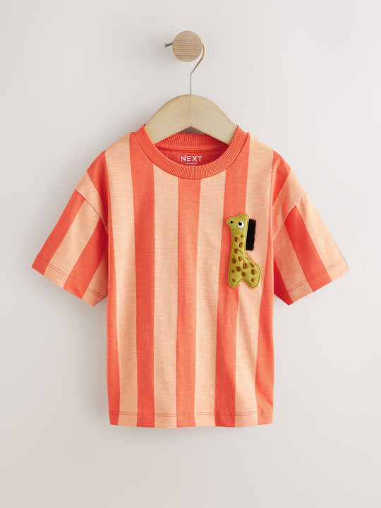 Orange Safari Short Sleeve Graphic T-Shirts 3 Pack (3mths-7yrs)