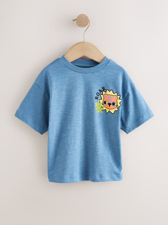 Orange Safari Short Sleeve Graphic T-Shirts 3 Pack (3mths-7yrs)