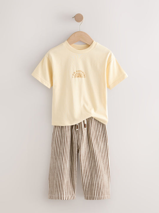 Yellow Sunshine Short Sleeve T-Shirt and Lightweight Joggers Set (3mths-7yrs)