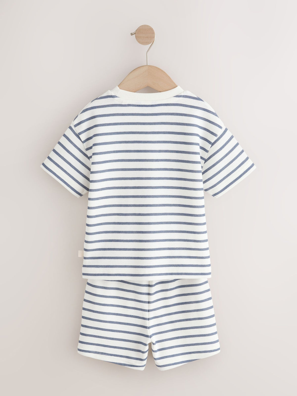 Blue/White Stripe Short Sleeve T-Shirt and Shorts Set 2 Pack (3mths-7yrs)