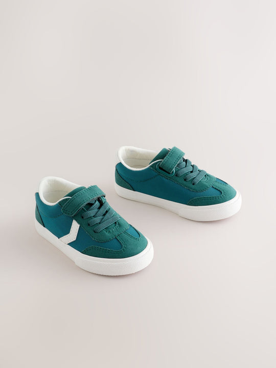 Dark Teal Standard Fit (F) Touch Fastening Elastic Lace Trainers