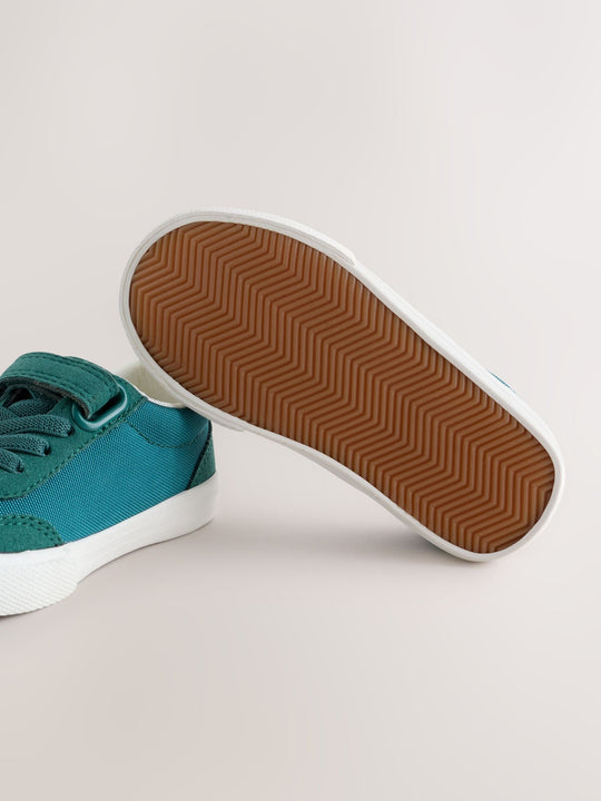 Dark Teal Standard Fit (F) Touch Fastening Elastic Lace Trainers