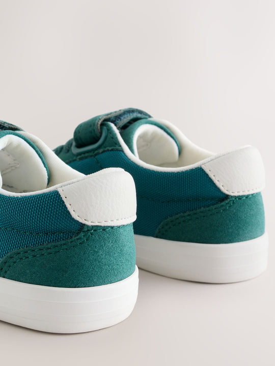 Dark Teal Standard Fit (F) Touch Fastening Elastic Lace Trainers