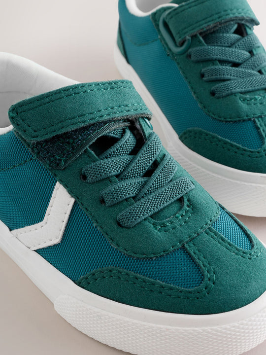 Dark Teal Standard Fit (F) Touch Fastening Elastic Lace Trainers