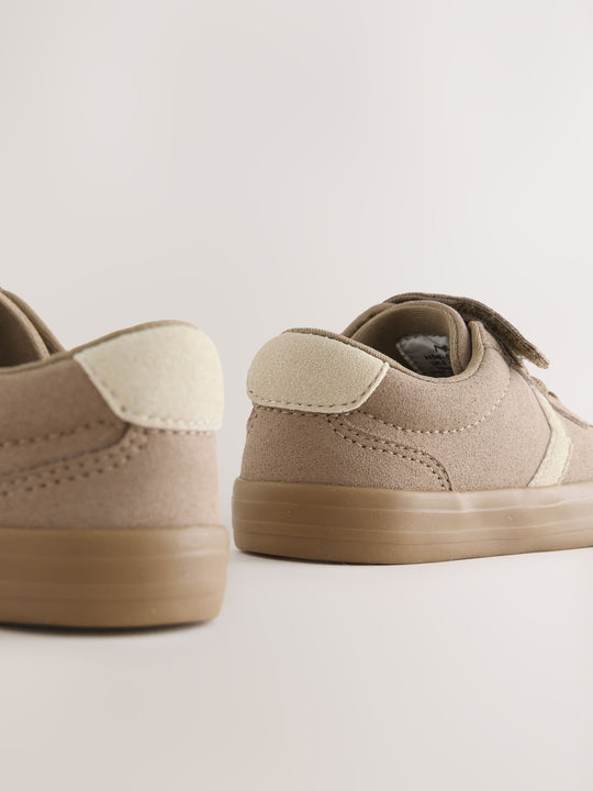 Neutral Brown Standard Fit (F) Touch Fastening Elastic Lace Trainers