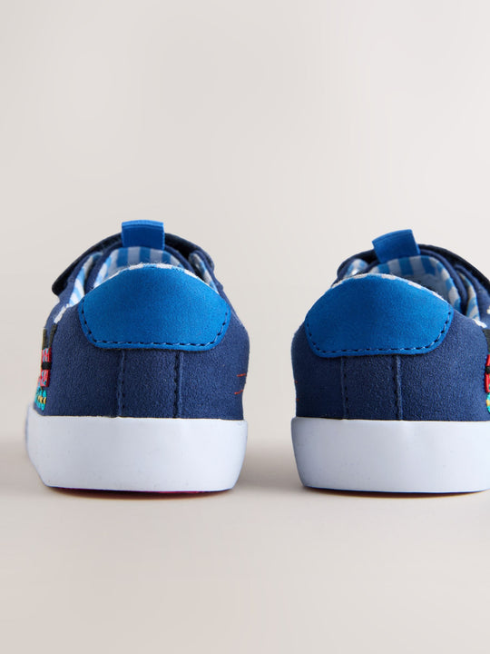 Navy Transport Standard Fit (F) Touch Fastening Elastic Lace Trainers