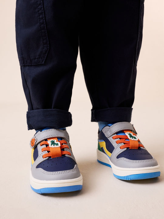 Navy Dogs Touch Fastening Elastic Lace Trainers