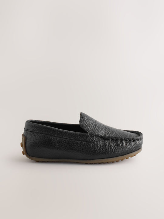 Black Standard Fit (F) Suede Slip-Ons Loafer Shoes