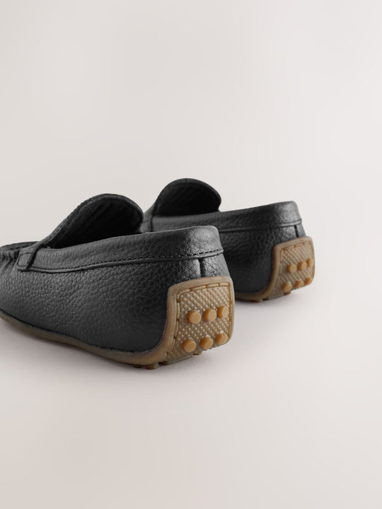 Black Standard Fit (F) Suede Slip-Ons Loafer Shoes