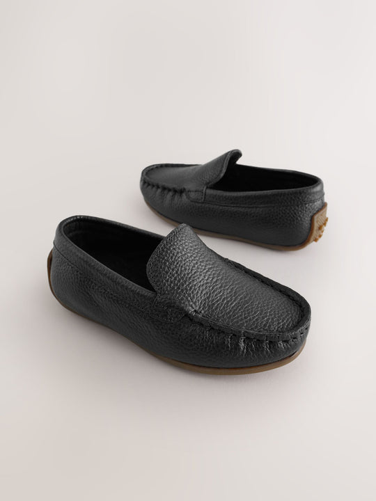 Black Standard Fit (F) Suede Slip-Ons Loafer Shoes