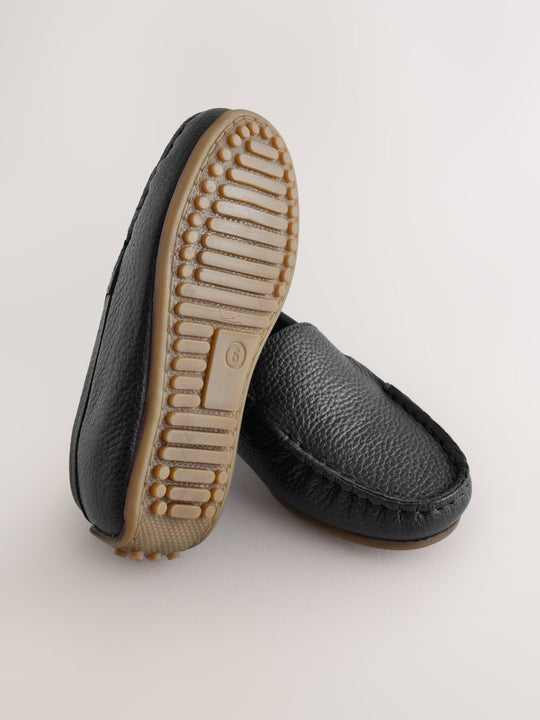 Black Standard Fit (F) Suede Slip-Ons Loafer Shoes