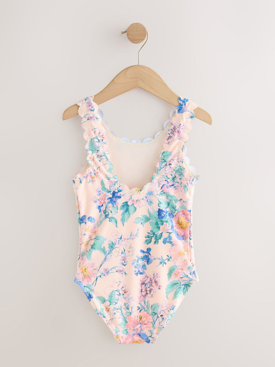Pink Floral Scallop Edge Swimsuit (3-16yrs)
