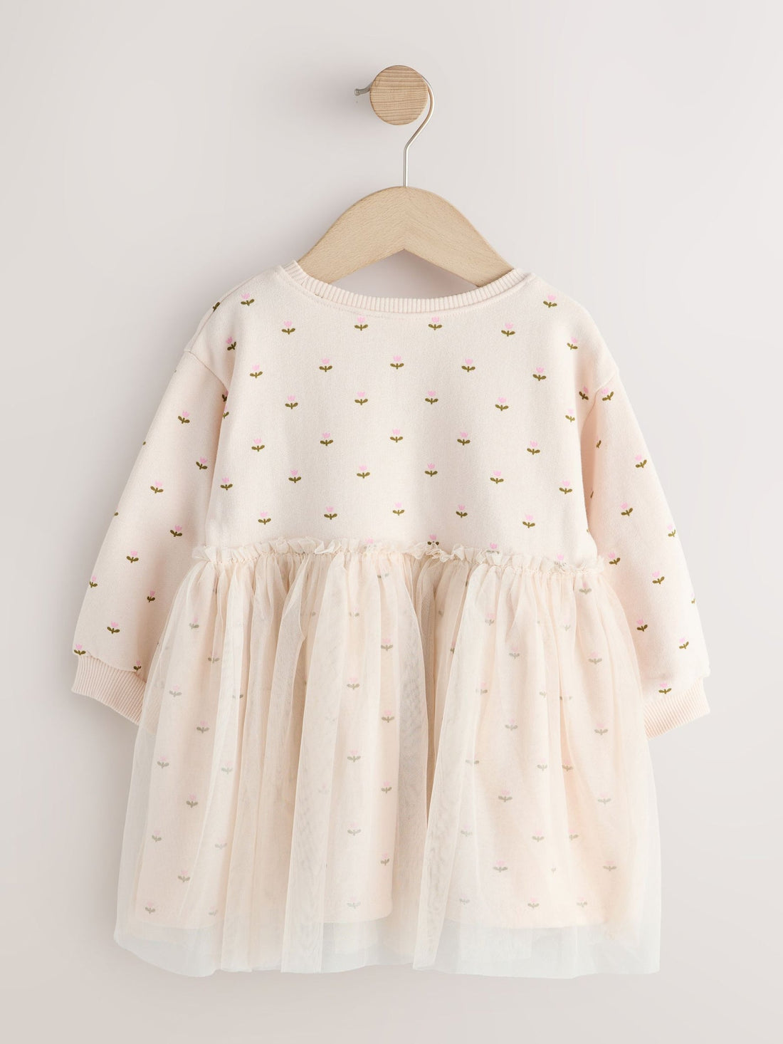Cream Bunny Mesh Skirt Sweat Dress (3mths-7yrs)