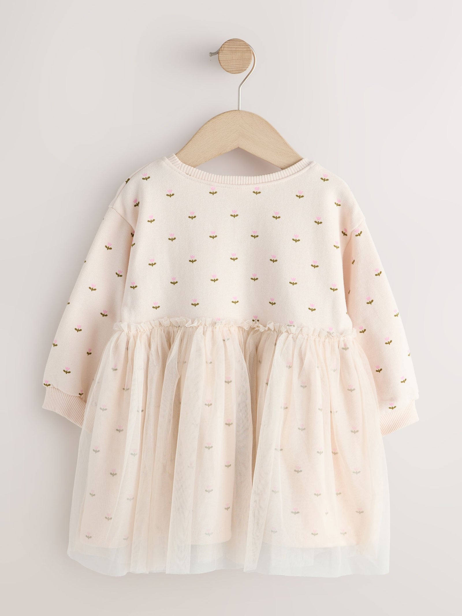 Cream Bunny Mesh Skirt Sweat Dress (3mths-7yrs)