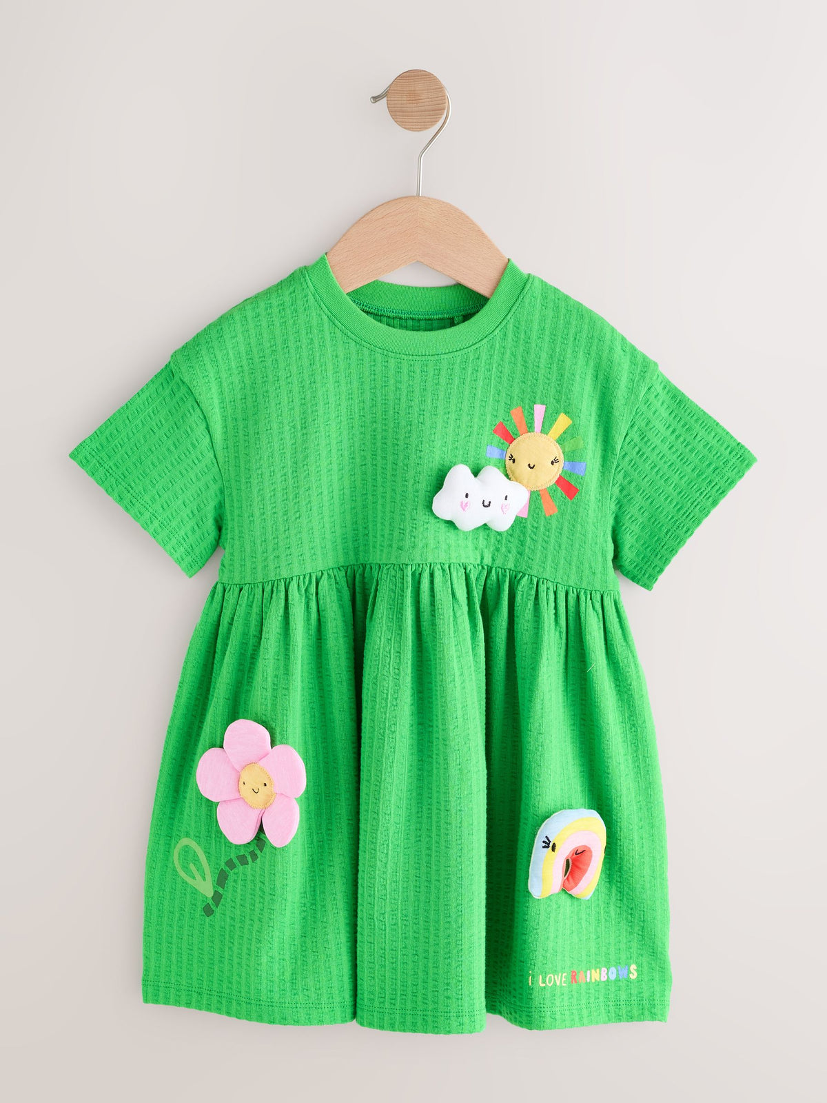 Green Rainbow Jersey Dress (3mths-7yrs)