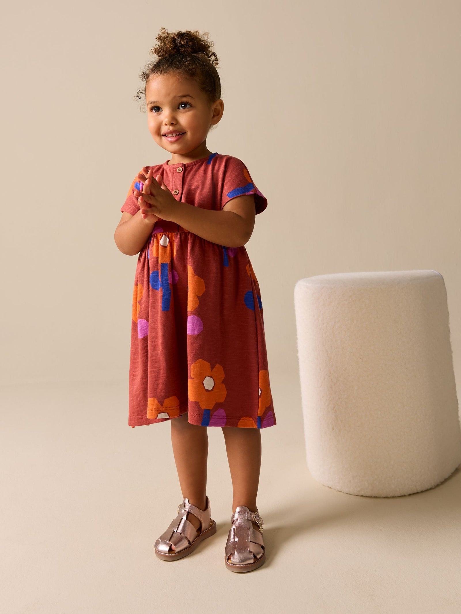 Retro Orange Jersey Dress (3mths-7yrs)